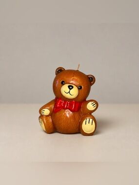 1980’s Crowning Touch teddy bear with bow tie candle unused